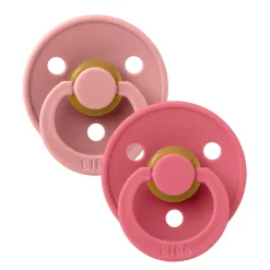 Bibs Pacifier (2) 0-6m - Dusty Pink/Coral (Size 1)