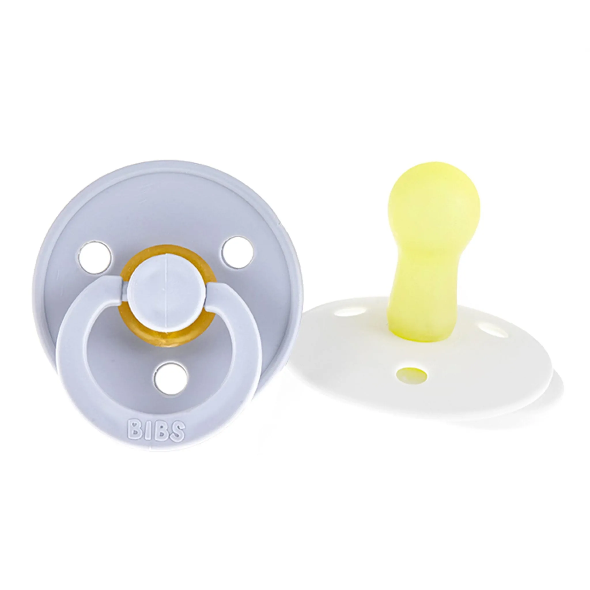 Bibs Pacifier 0-6m (2) - Blue / White (Size 1)