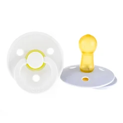 Bibs Pacifier 0-6m (2) - Blue / White (Size 1)