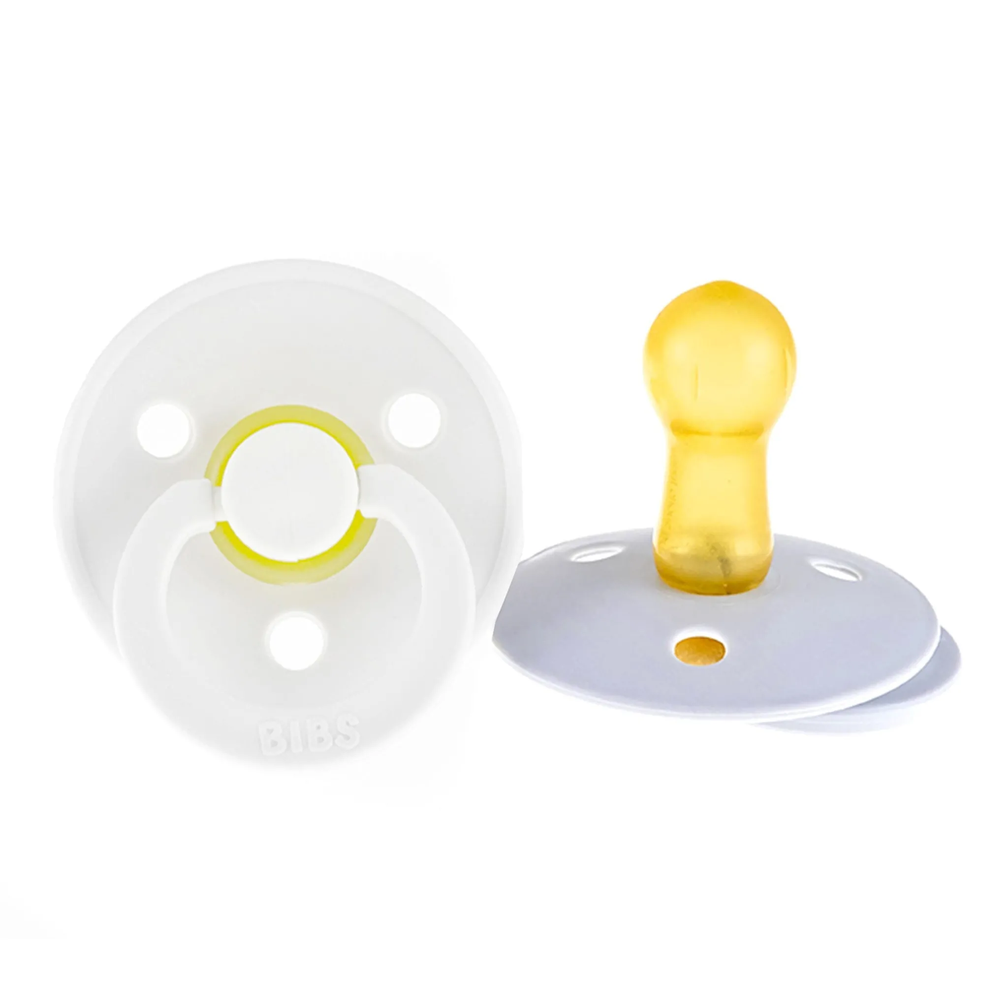 Bibs Pacifier 0-6m (2) - Blue / White (Size 1)