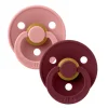 Bibs Pacifier 0-6m (2) - Dusty Pink/Elderberry (Size 1)