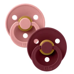Bibs Pacifier 0-6m (2) - Dusty Pink/Elderberry (Size 1)
