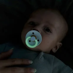 Bibs Pacifier 6-18m (2) - Glow in the Dark Petrol/Deep Space (Size 2)