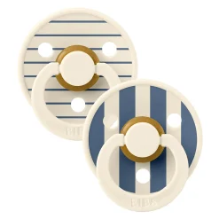 Bibs Pacifiers & Clips|Pacifiers & Clips>Pacifier 0-6m (2) - Studio Ivory Steel Blue Mix (Size 1 )