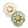 Bibs Pacifiers & Clips|Pacifiers & Clips>Pacifier Boheme (2) 0-6m - Ivory / Sage (Size 1)