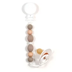 Bulle Pacifiers & Clips|Pacifiers & Clips>Pacifier Clip - Chunky Taupe