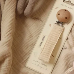Avery Row Pacifier Clip - Corduroy / cream