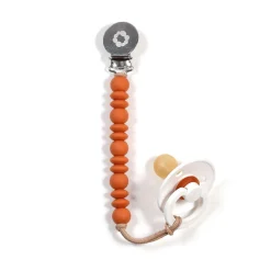 Bulle Pacifiers & Clips|Pacifiers & Clips>Pacifier Clip - Inox Cinnamon