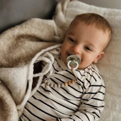 Bulle Pacifier Clip - Inox Wood Taupe