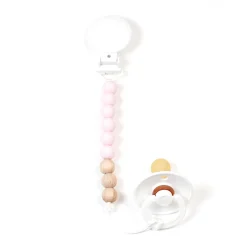 Bulle Pacifier Clip - Pur Pink Wood