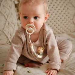 Bulle Pacifier Clip Ora- Wood White