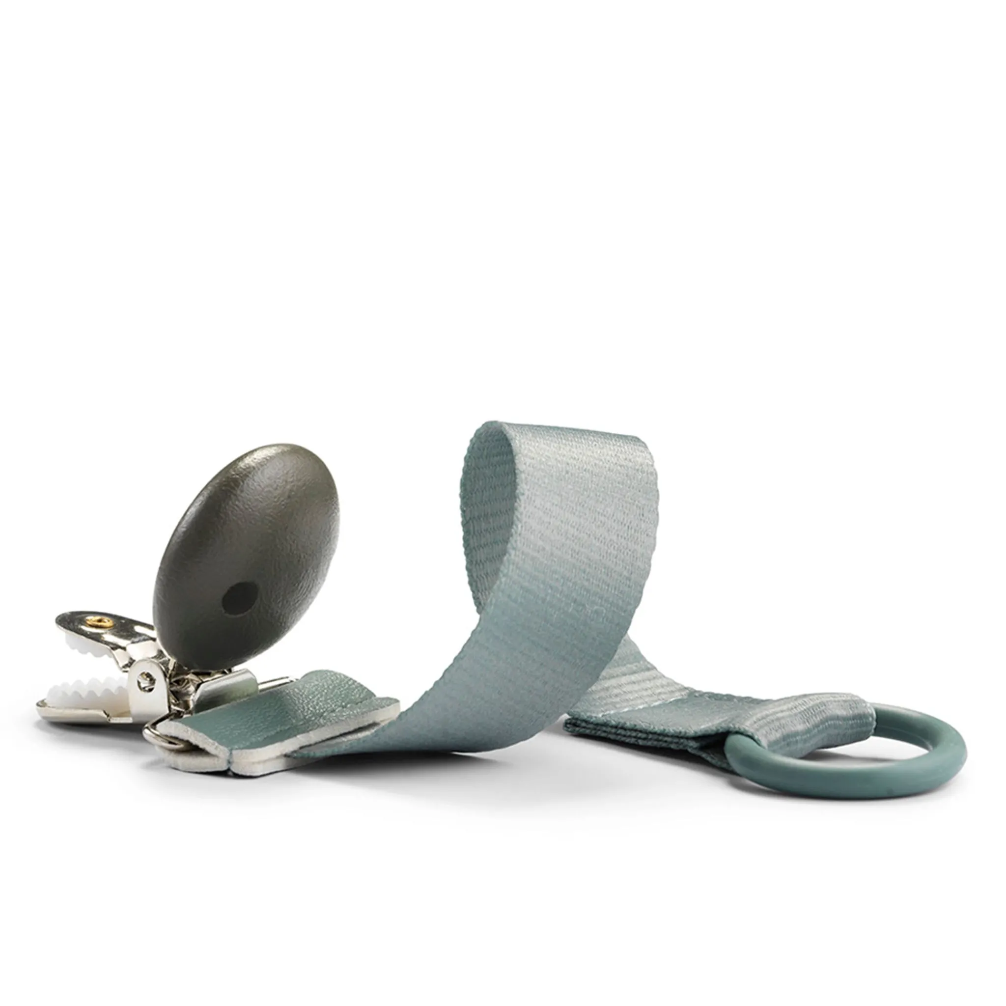 Elodie Pacifier Clip Wood - Hazy Jade