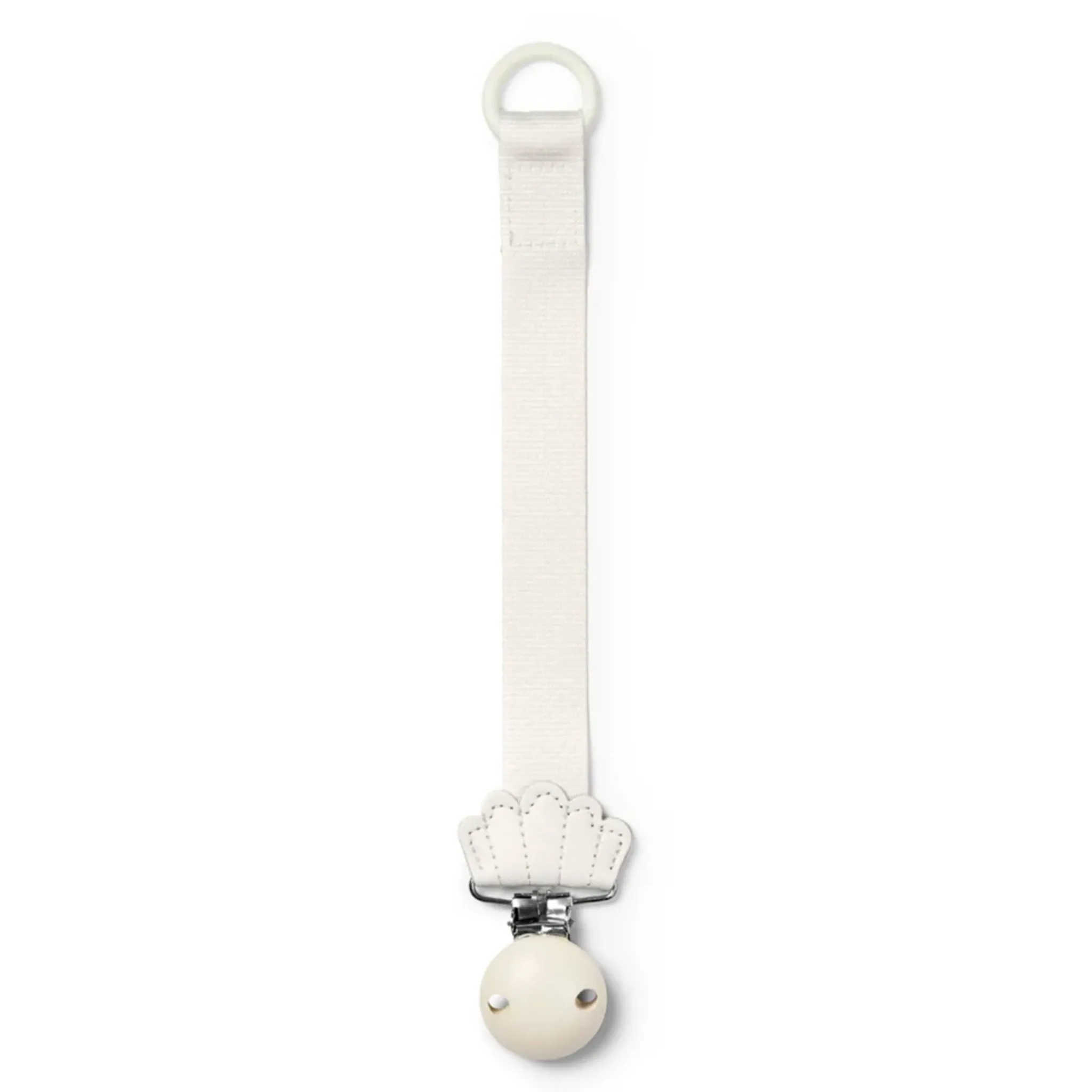 Elodie Pacifiers & Clips|Pacifiers & Clips>Pacifier Clip Wood - Vanilla White
