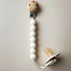Bulle Pacifiers & Clips|Pacifiers & Clips>Pacifier-Clip Moon Wood White