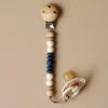 Bulle Pacifier-Clip Ora Wood Blueber