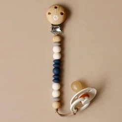 Bulle Pacifier-Clip Ora Wood Blueber