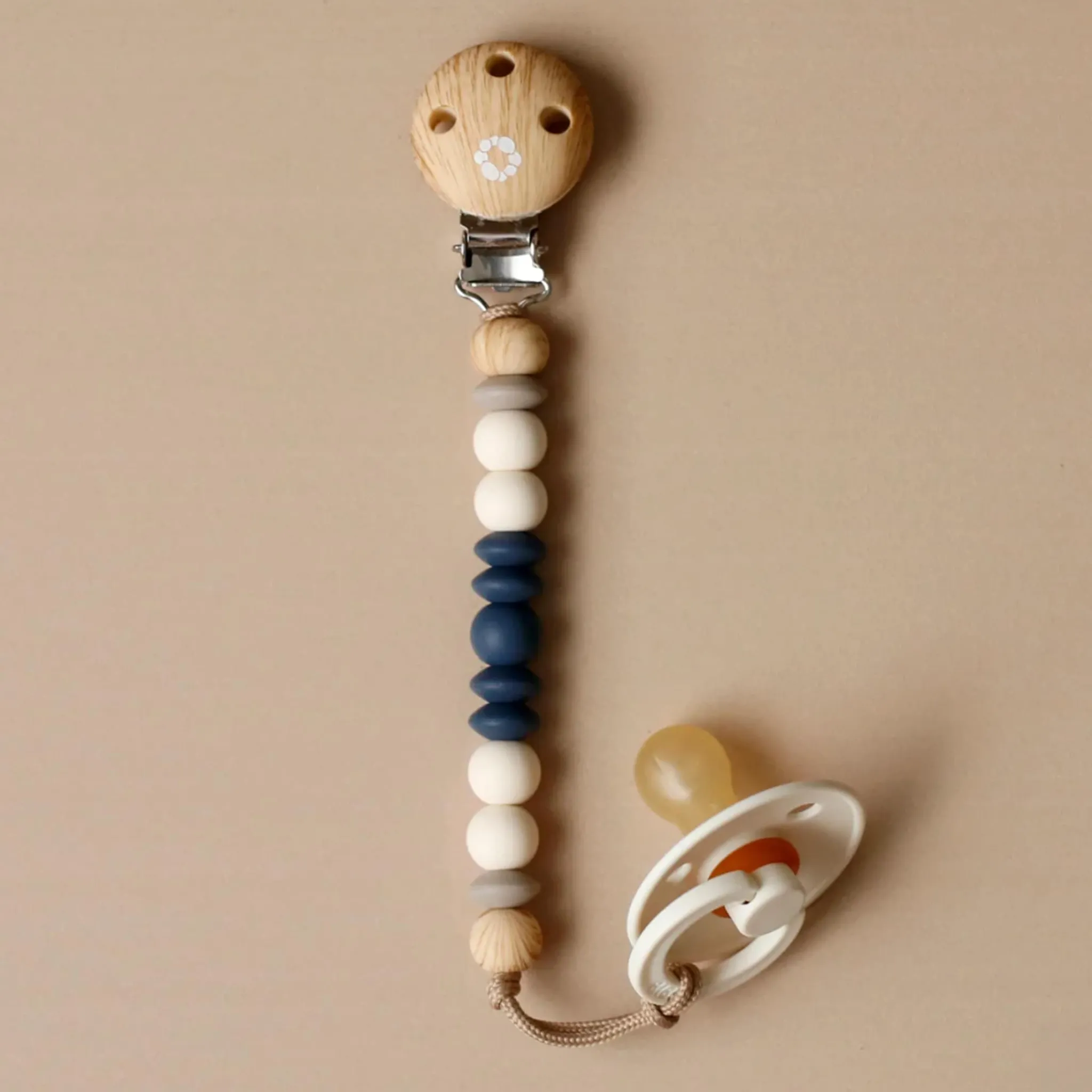 Bulle Pacifier-Clip Ora Wood Blueber