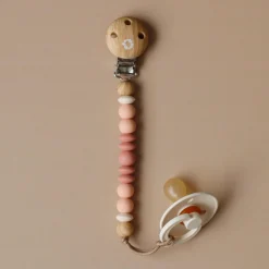 Bulle Pacifiers & Clips|Pacifiers & Clips>Pacifier-Clip Ora Wood Peach B