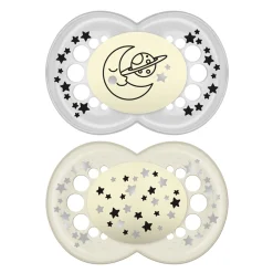 Mam Baby Pacifiers & Clips|Pacifiers & Clips>Pacifiers (2) Glow in the Dark 6m+