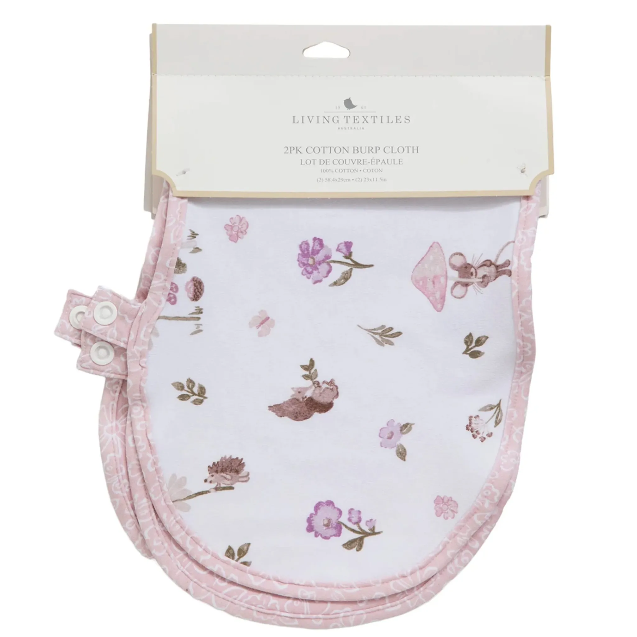 Living Textiles Breastfeeding|Nursing Covers>2-pack Burp Cloth - Mushroom House