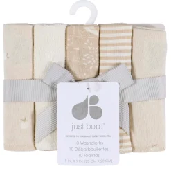 Kids Just Born Pack Washcloths (10) Forest