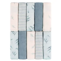 Kids Just Born Pack Washcloths (10) Leaves