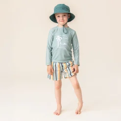 Kids/BOY Nano Swimsuits>Palm Tree Rashguard 2-12