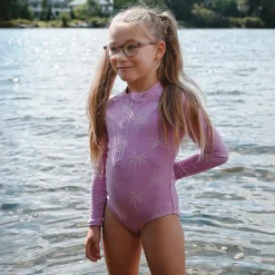 Kids Look Swimsuits>Palm Trees Long Sleeve Swimsuit 2-14
