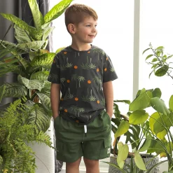 Kids/BOY Camp by Birdz Tops>Palm T-shirt 2-8y