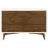 Babyletto Palma 7-Drawer Double Dresser - Warm White / Natural Walnut