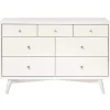 Babyletto Storage Furniture>Palma 7-Drawer Double Dresser - Warm White
