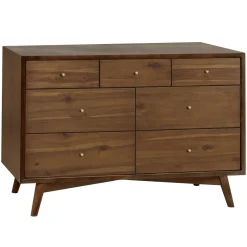 Babyletto Storage Furniture>Palma 7-Drawer Double Dresser - Natural Walnut