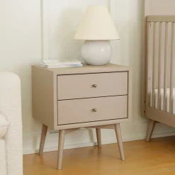 Babyletto Nightstands>Palma Nightstand with USB Port Assembled - Taupe