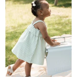 Firsts par Petit Lem Peaches Striped Dress 3-24m