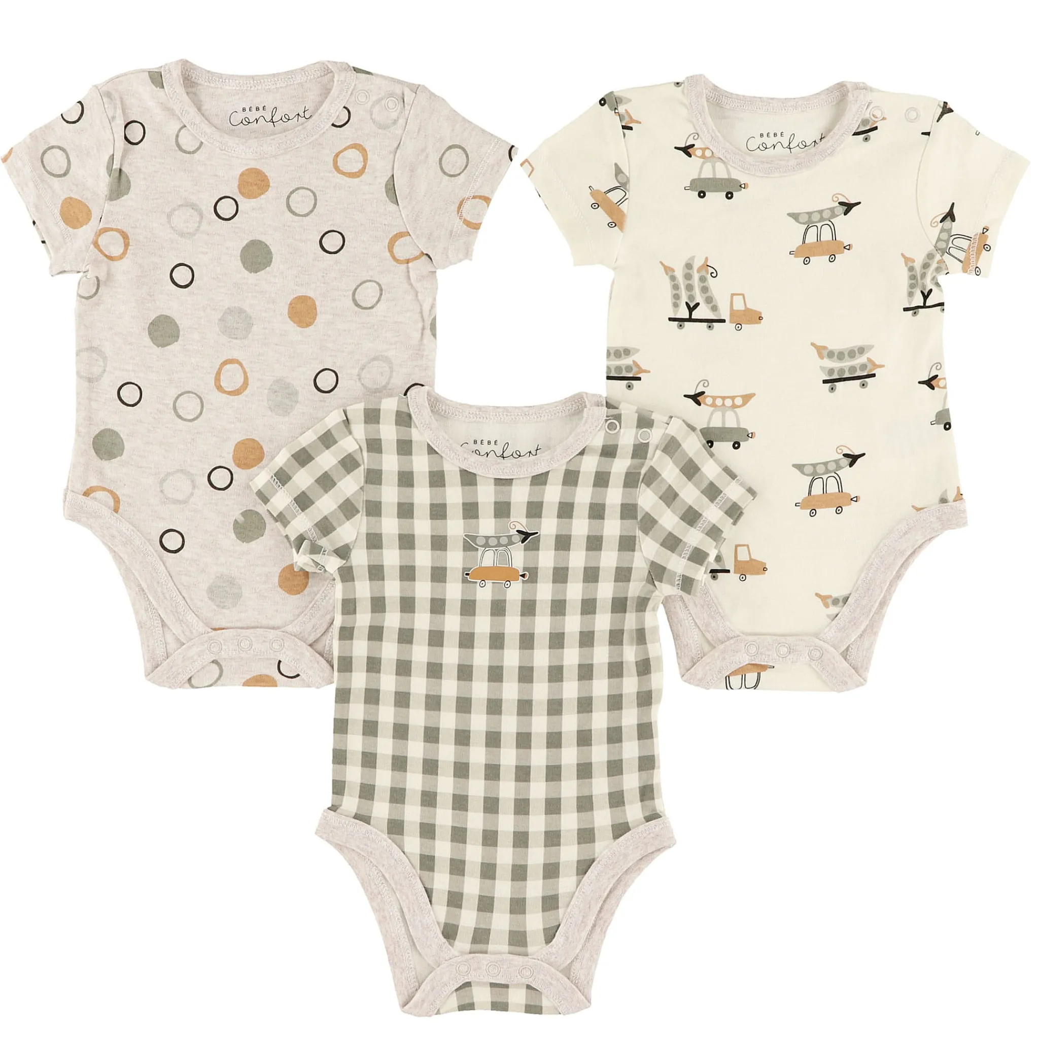 BOY Bebe Confort Bodysuits>Peas 3 Pieces Bodysuit Set 0-30m