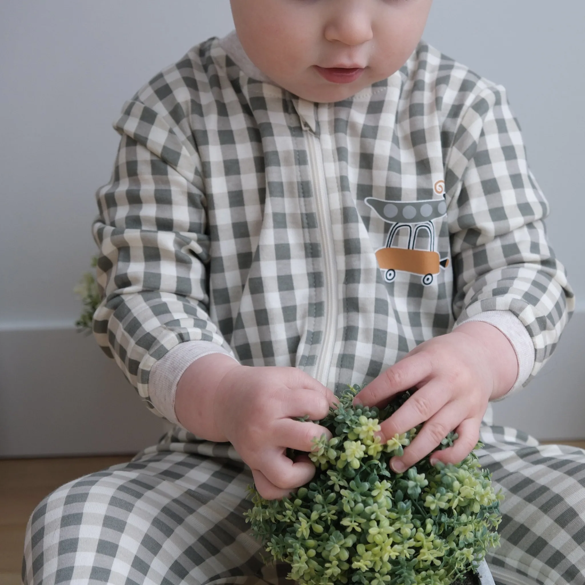 BOY Bebe Confort Peas Gingham Pajamas 0-30m
