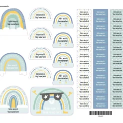 Kids Clement - Impressions Personalized Name Labels|Personalized Name Labels>Peel And Stick Name Labels Rainbow - Blue