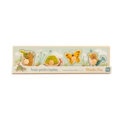 Kids Moulin Roty Peg Puzzle 3 Little Rabbits