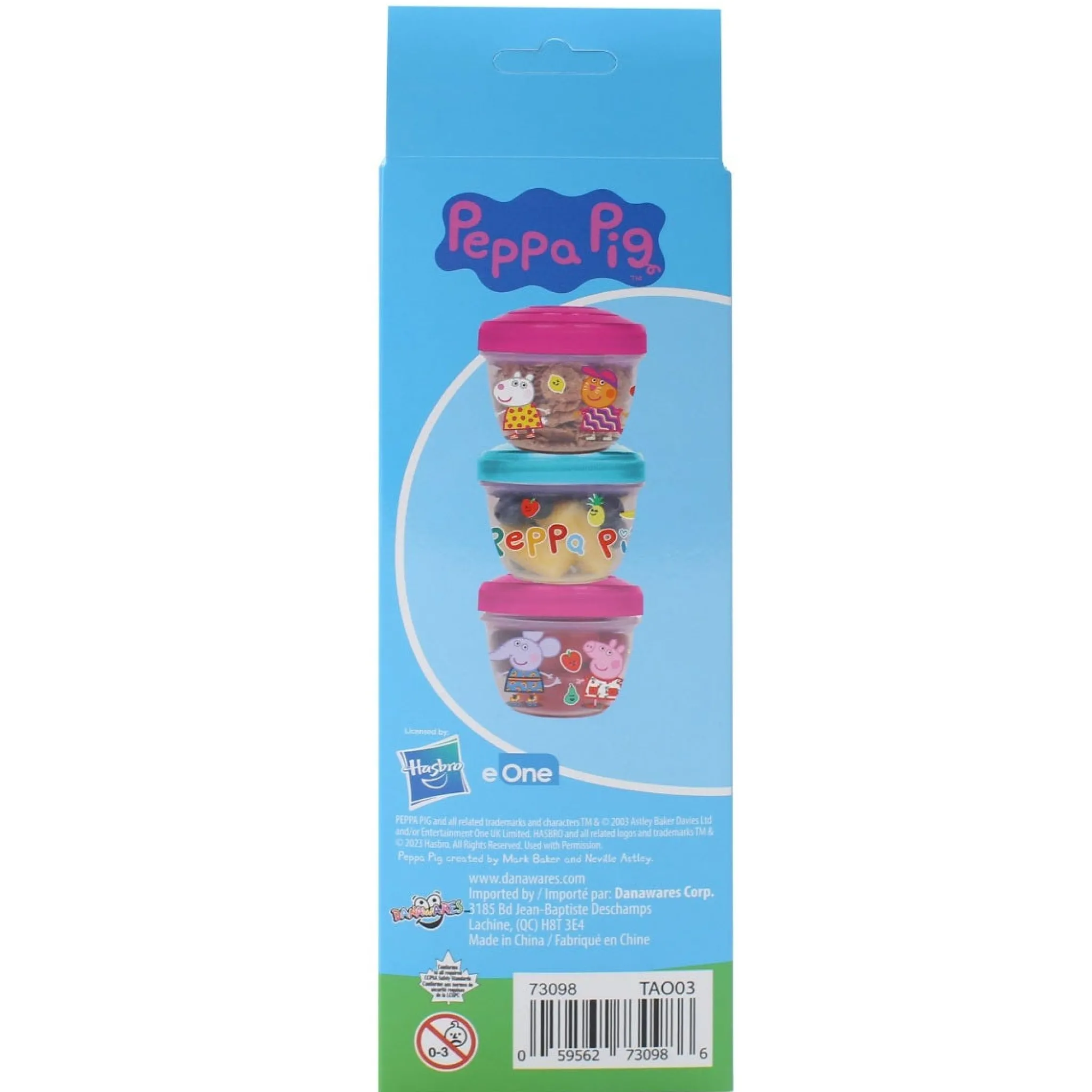 Kids Danawares Snack Bags & Containers|Plates & Placemats>Peppa Pig Container Kit (3)
