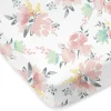 Kids Kushies Percale Crib Sheet - Watercolour Flowers