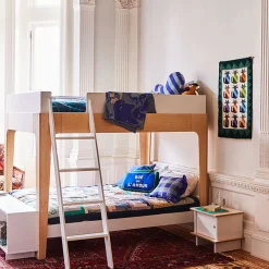 Oeuf Twin, Full & Queen Beds>Perch Bunk Bed Full - Natural/ White