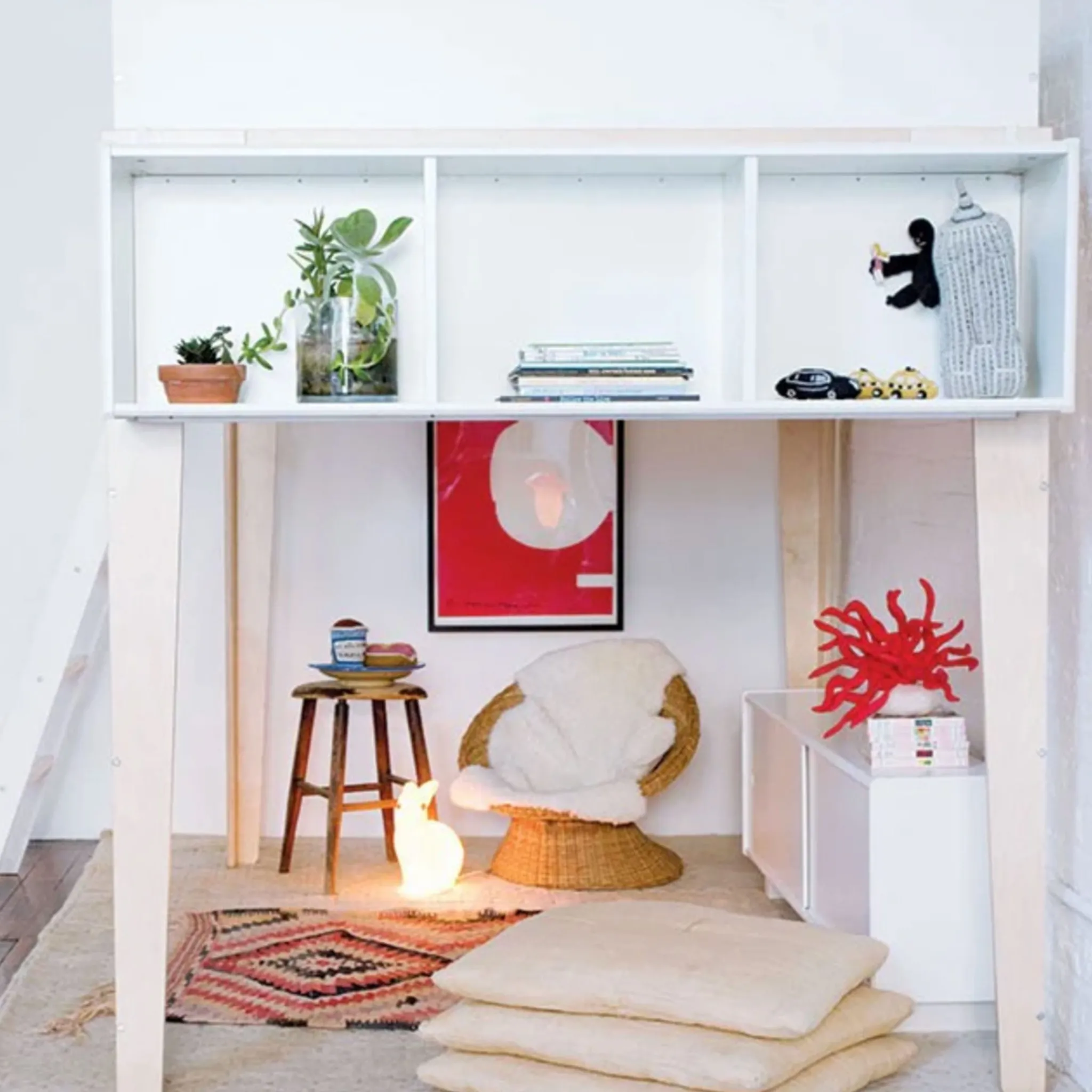 Oeuf Perch Double Loft Bed - Natural/ White