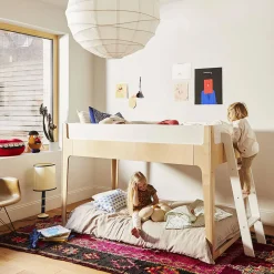 Oeuf Twin, Full & Queen Beds>Perch Nest Twin Bed - Natural/ White