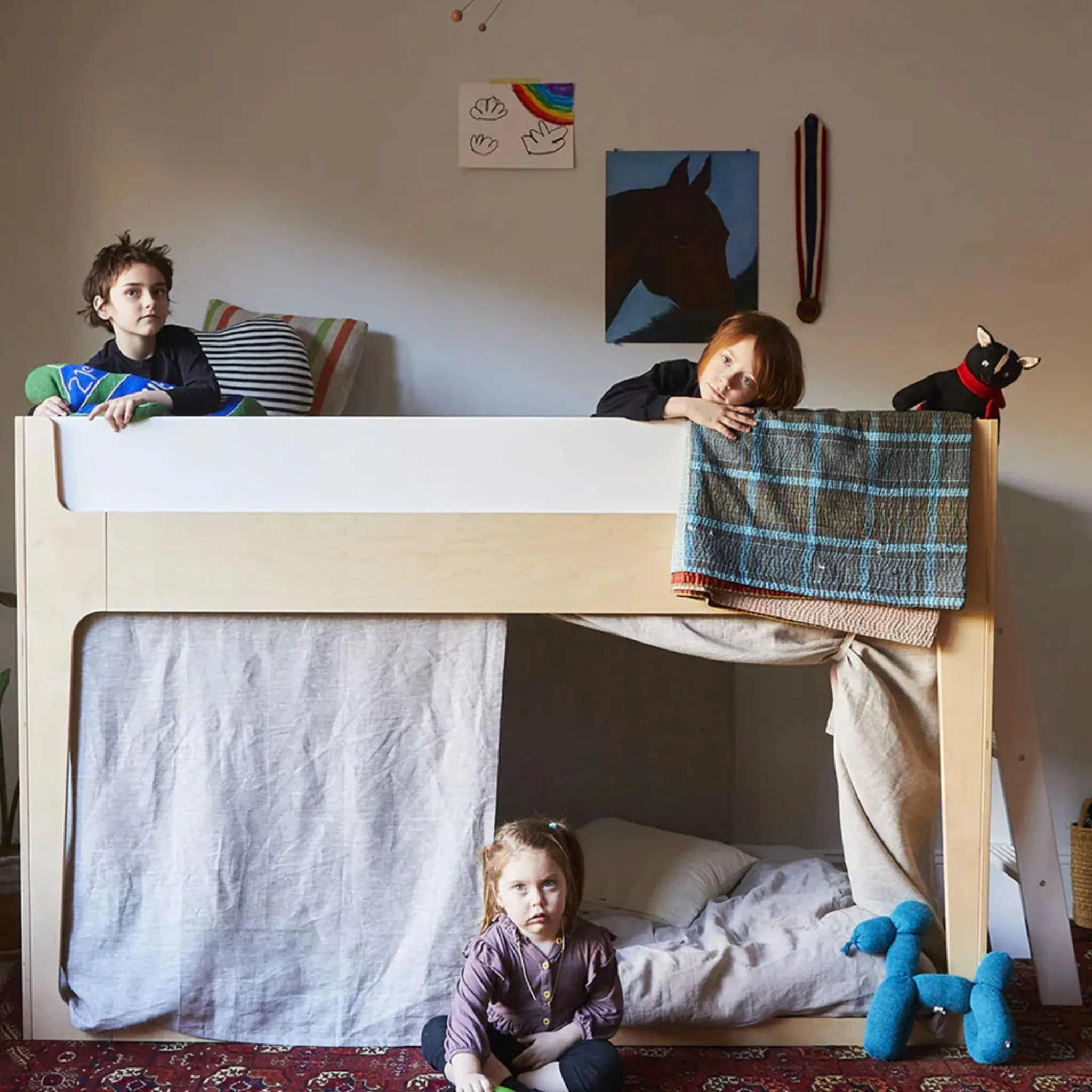 Oeuf Twin, Full & Queen Beds>Perch Nest Twin Bed - Natural/ White