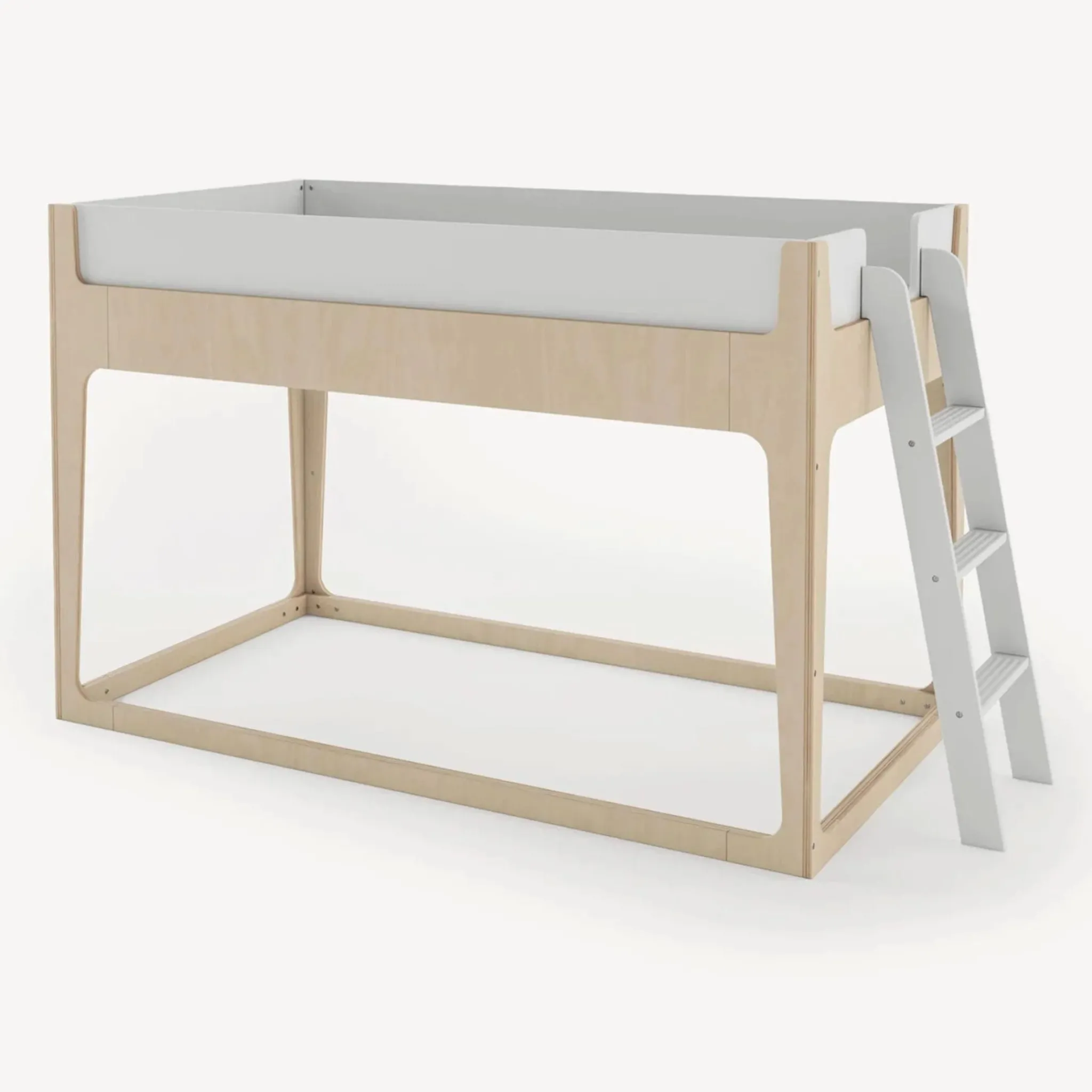 Oeuf Twin, Full & Queen Beds>Perch Nest Twin Bed - Natural/ White