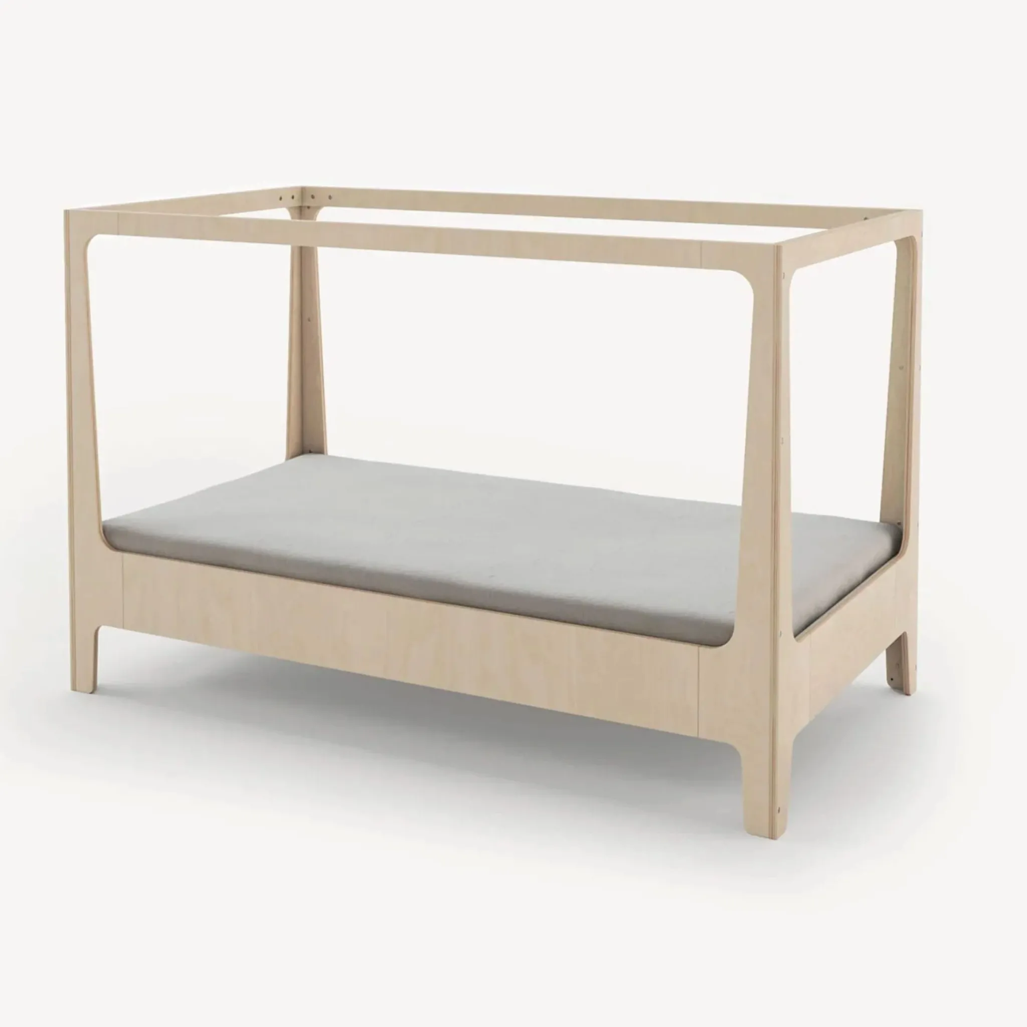 Oeuf Twin, Full & Queen Beds>Perch Nest Twin Bed - Natural/ White