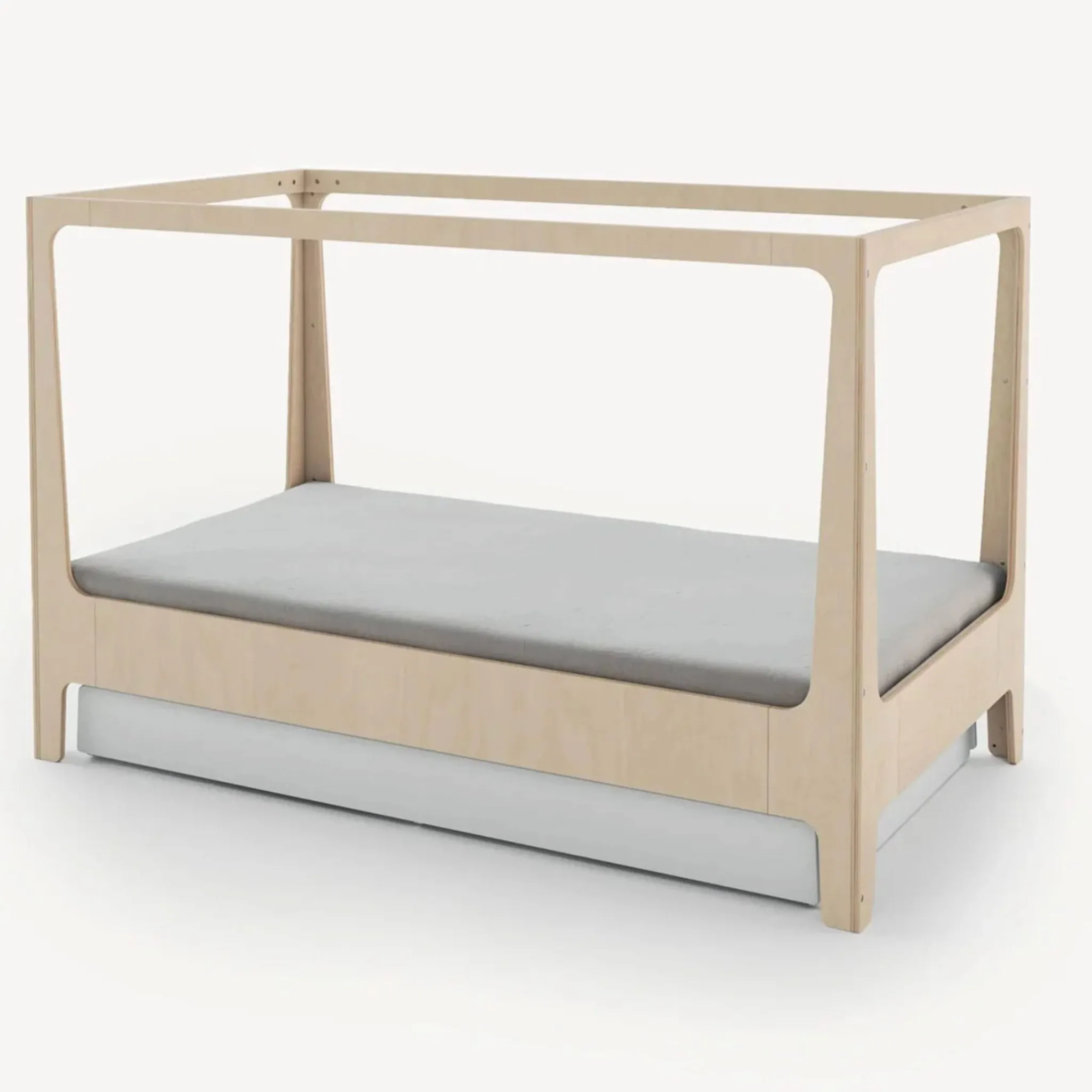 Oeuf Twin, Full & Queen Beds>Perch Nest Twin Bed - Natural/ White