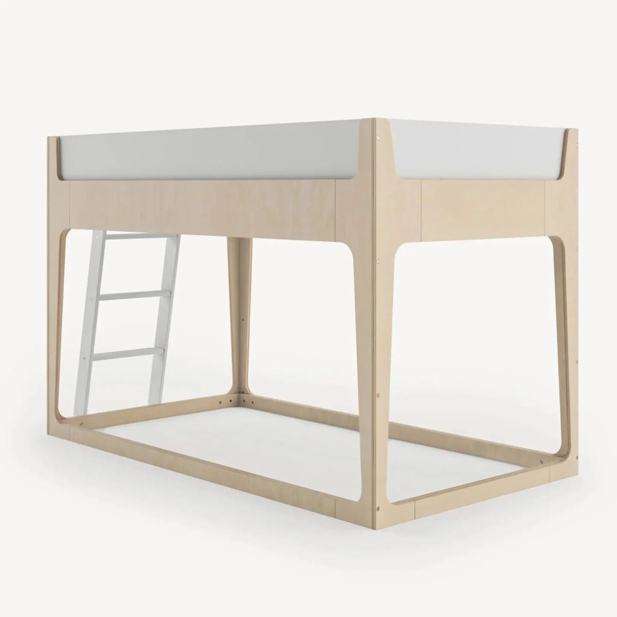 Oeuf Twin, Full & Queen Beds>Perch Nest Twin Bed - Natural/ White