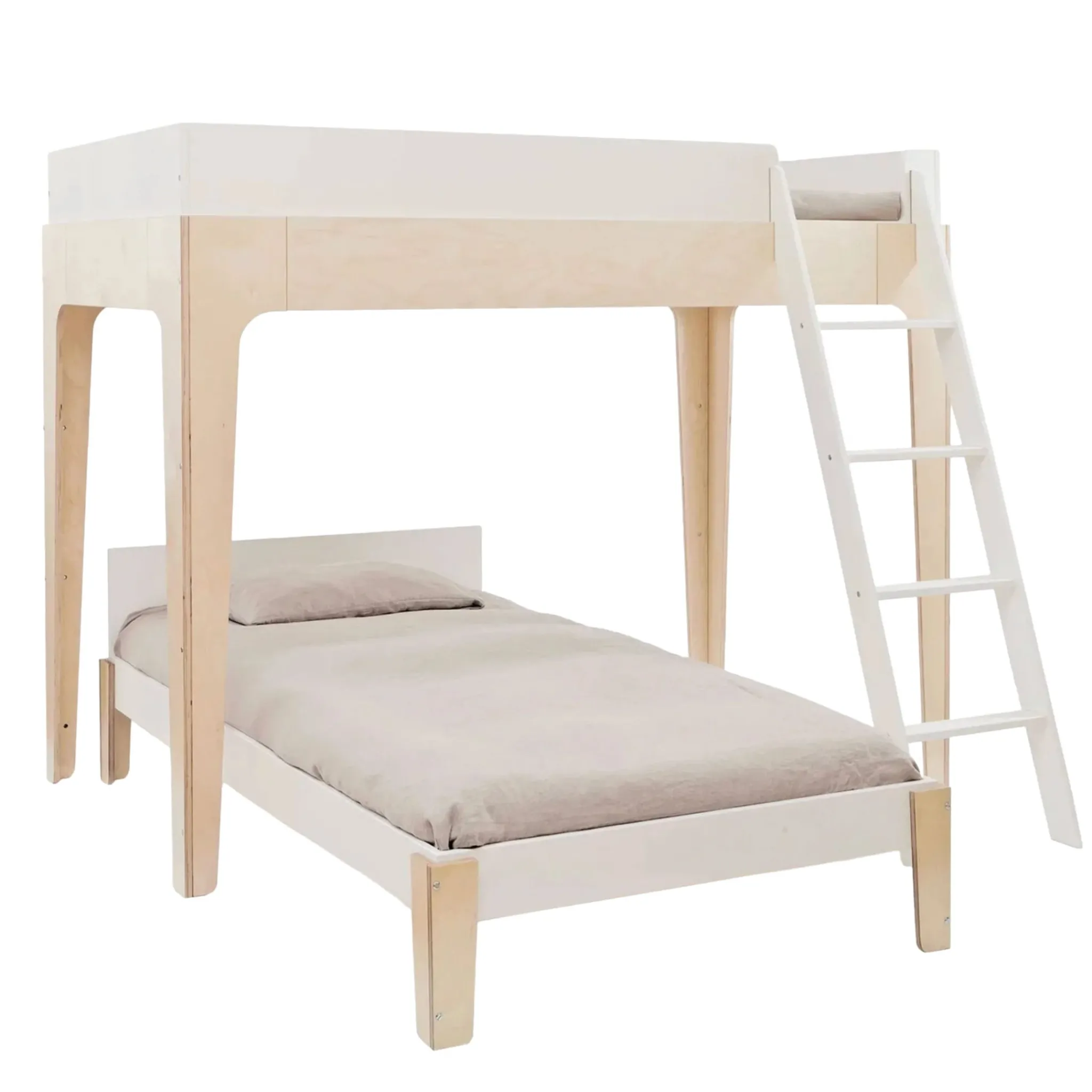 Oeuf Perch Twin Bunk Bed - Natural/ White