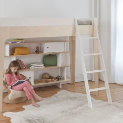 Oeuf Perch Twin Loft Bed - Natural/ White